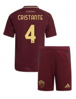 Otroške Nogometnih dresov AS Roma Bryan Cristante #4 Domači 2024-25 Kratki rokavi (+ hlače)